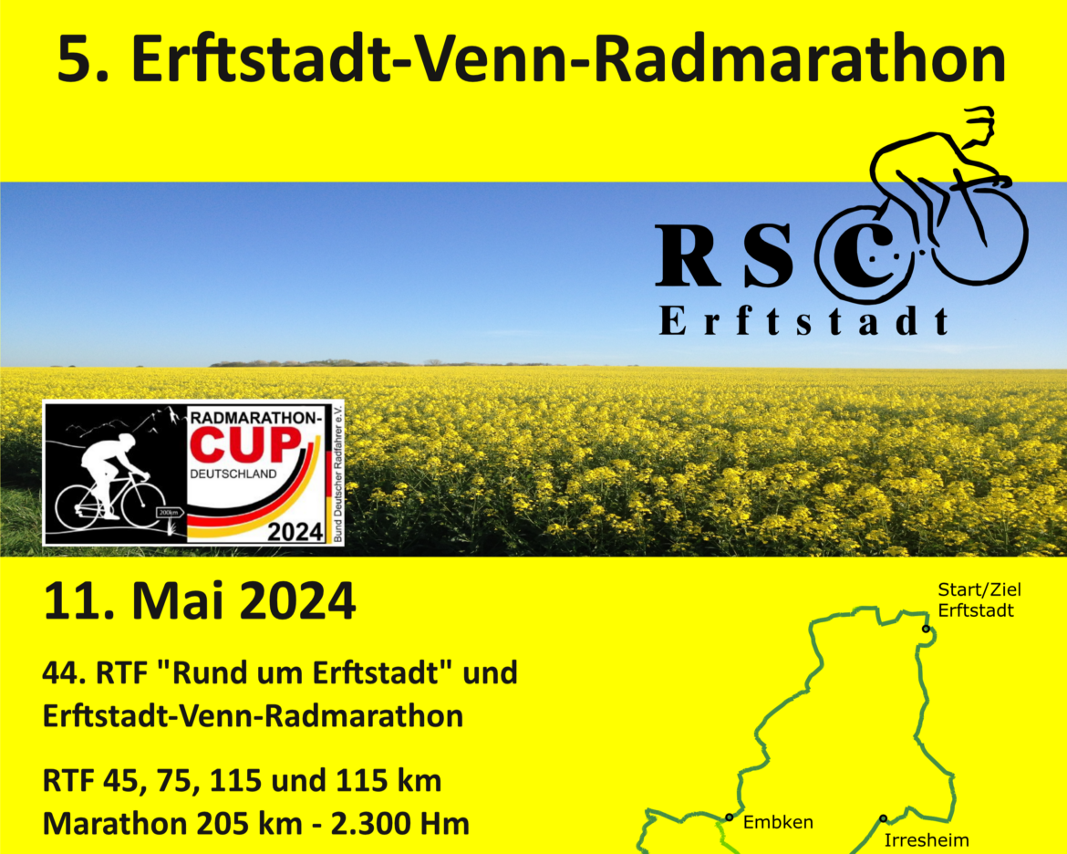 Erftstadt-Venn-Radmarathon erstmalig beim Radmarathon-Cup Deutschland dabei!